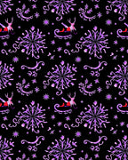 Purple Snowflake Sleigh Ride Medallions Rug