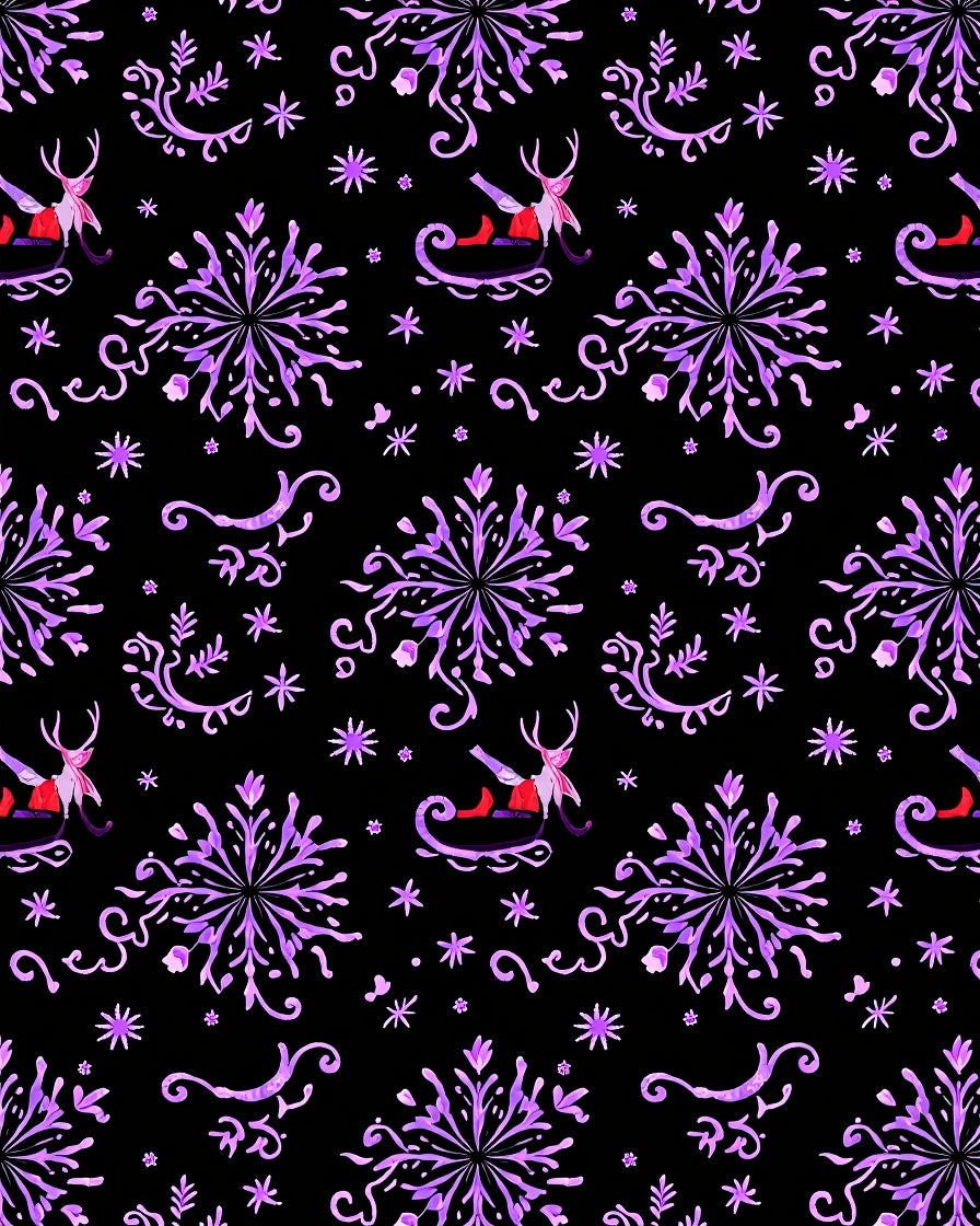Purple Snowflake Sleigh Ride Medallions Rug
