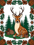 Whimsical Forest Deer Woodland Border Rug