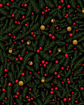 Black Pine Berry Jingle Bell Foliage Rug