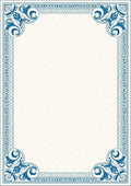 Classic Blue Floral Scroll Border Rug