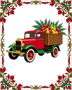 Vintage Red Truck Fruitbasket Border Rug