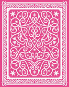 Hot Pink White Ornamental Swirl Rug