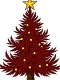 Crimson Fern Tree Gold Star Topper Rug