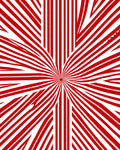 Radiating Red White Stripe Starburst Rug