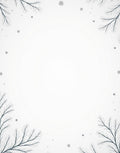 Winter Pinecone Snowflakes Border Rug