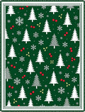 Festive Evergreen Woodland Snow Circle Rug