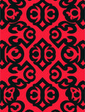 Bold Crimson Gothic Swirl Rug