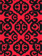 Bold Crimson Gothic Swirl Rug