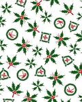 Green Red Holly Festive Cluster Rug