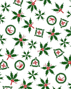 Green Red Holly Festive Cluster Rug
