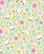 Whimsical Sheep Floral Garden Rug