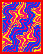 Vibrant Retro Swirl Abstract Rug