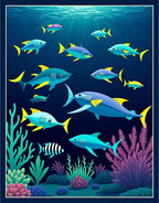 Playful Marine Life Ocean Scene Rug