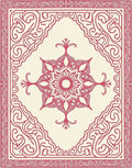 Ornate Crimson Centerpiece Border Rug