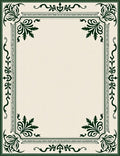 Elegant Green Floral Border Rug