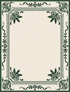 Elegant Green Floral Border Rug