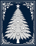 White Christmas Tree Festive Border Rug