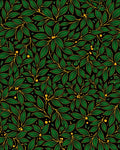 Emerald Green Laurel Berry Branches Rug