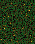 Emerald Green Laurel Berry Branches Rug