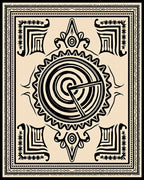 Tribal Sun Medallion Black Cream Rug