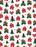 Festive Red Green Whimsical Holiday Trees Rug