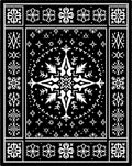 Black White Snowflake Medallion Rug
