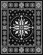 Black White Snowflake Medallion Rug