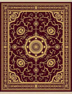 Ornate Burgundy Gold Floral Medallion Rug