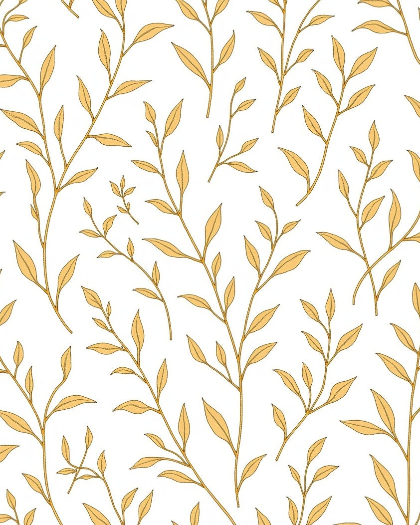 Golden Leaf Branch Whimsy Rug