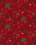 Crimson Red Floral Paisley Garden Rug