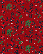 Crimson Red Floral Paisley Garden Rug