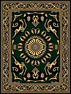 Elegant Green Gold Floral Medallion Rug