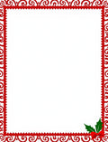 Crimson Swirl Holly Bow Border Rug