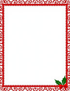 Crimson Swirl Holly Bow Border Rug