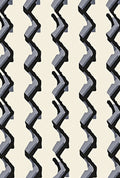Modern Black Gray Zigzag Stripe Rug