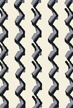 Modern Black Gray Zigzag Stripe Rug
