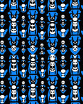 Bold Blue Skeleton Totem Rug