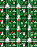 Green Plaid Christmas Tree Ornament Trio Rug