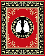 Crimson Red Birds Laurel Wreath Frame Rug