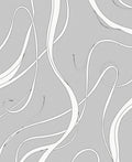 Modern Gray Woven Ribbon Swirl Rug