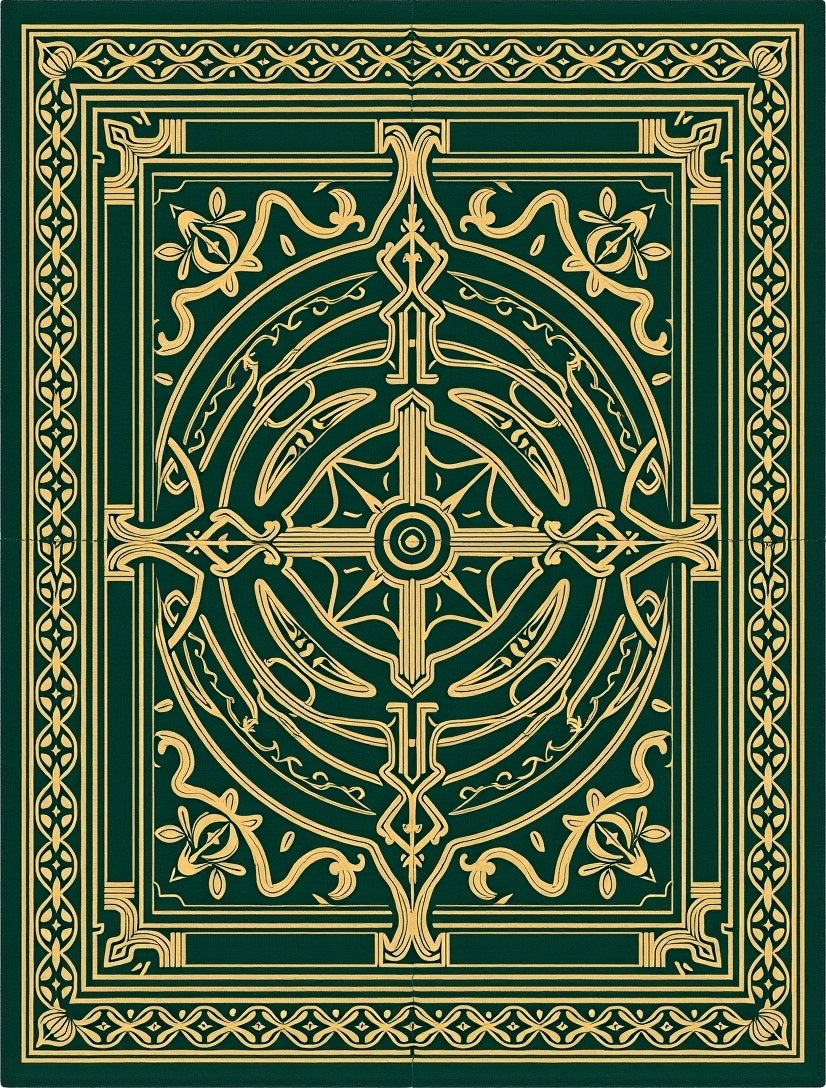 Emerald Gold Intricate Mandala Rug