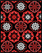 Bold Red and White Starburst Medallions Rug