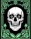 Mint Skull Gothic Border Rug