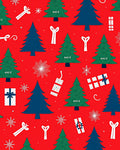 Festive Red Christmas Tree Collection Rug