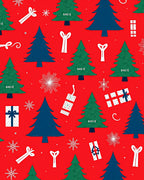 Festive Red Christmas Tree Collection Rug