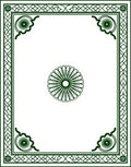 Emerald Green Floral Bordered Statement Rug