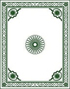 Emerald Green Floral Bordered Statement Rug