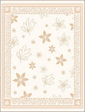 Cream and Tan Floral Botanical Medallion Rug