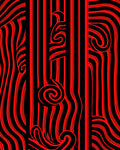 Bold Red Swirl Abstract Ribbon Rug